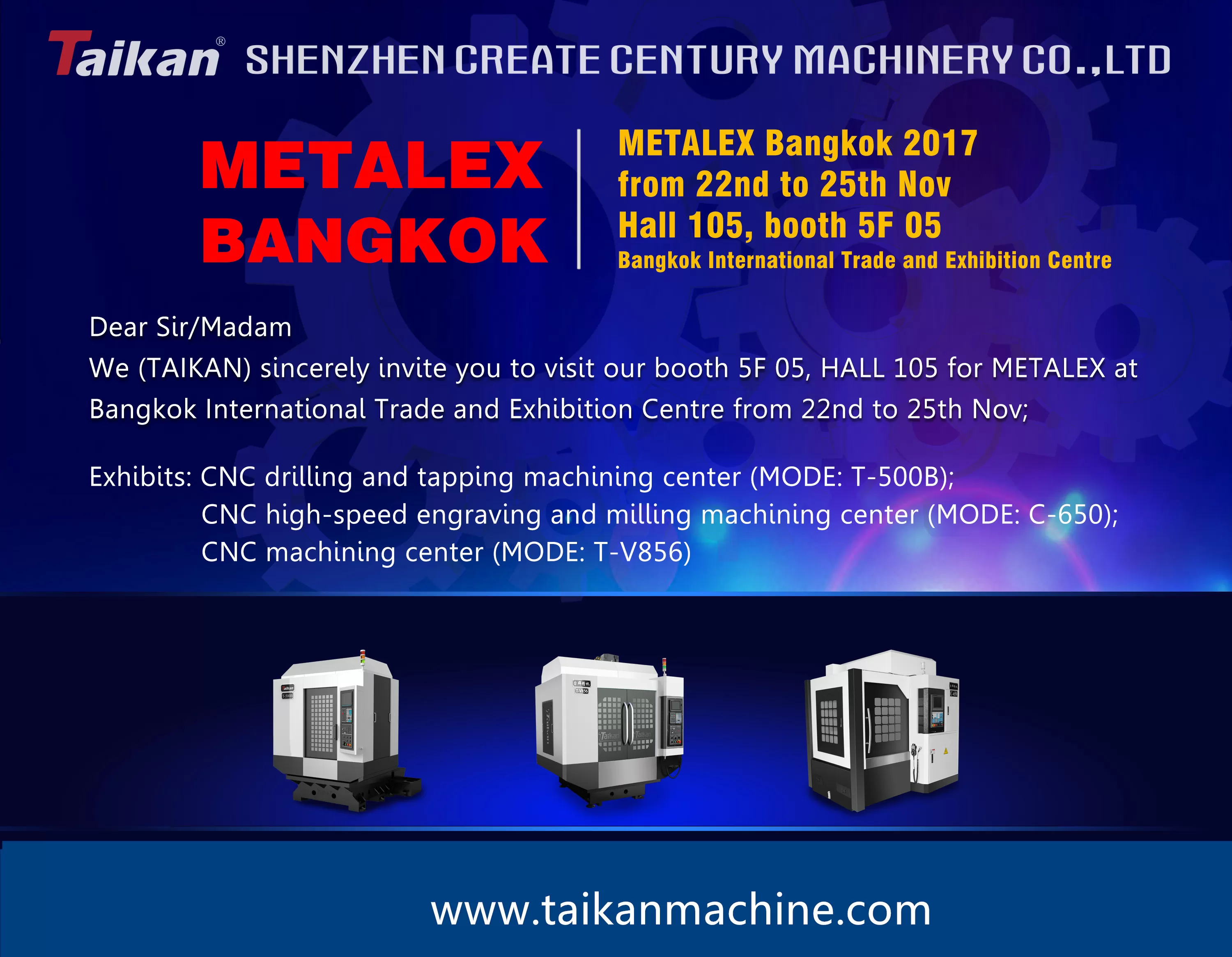Taikan assistera au 2017 METALEX à Bangkok en Thaïlande