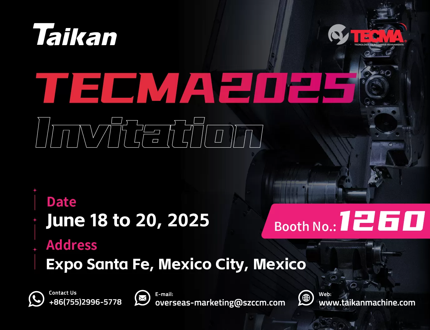 Invitation | TECMA2025 | Vous inviter sincèrement à visiter TAIKAN